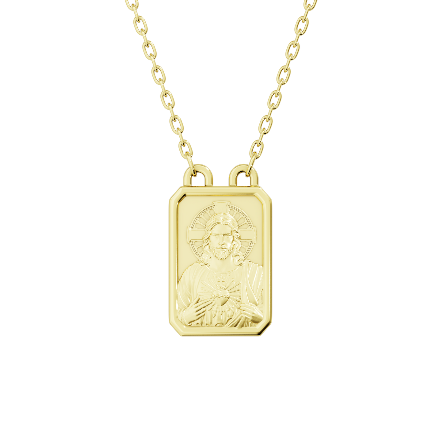 Escapulário Ouro 18K Sagrado Coração de Jesus e Nossa Senhora do Carmo
