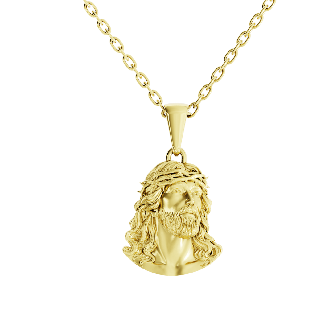Pingente Face de Cristo em Ouro 18K