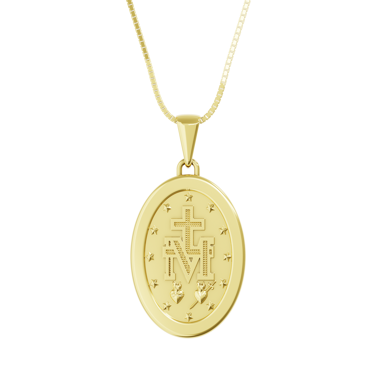 Pingente Medalha de Nossa Senhora das Graça em Ouro 18K
