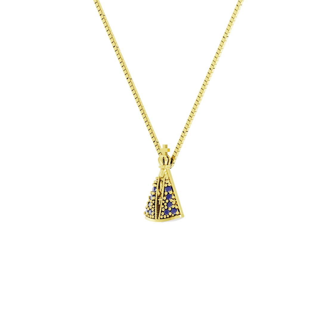 Pingente Mini Ouro 18K Nossa Senhora Aparecida
