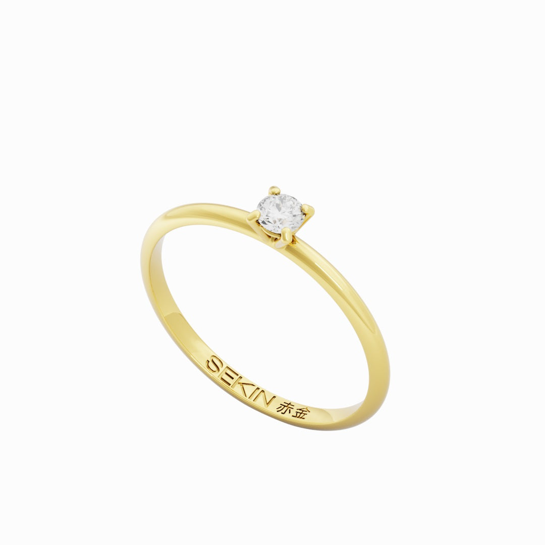 Anel Solitário Yubi Ouro 18K 3mm