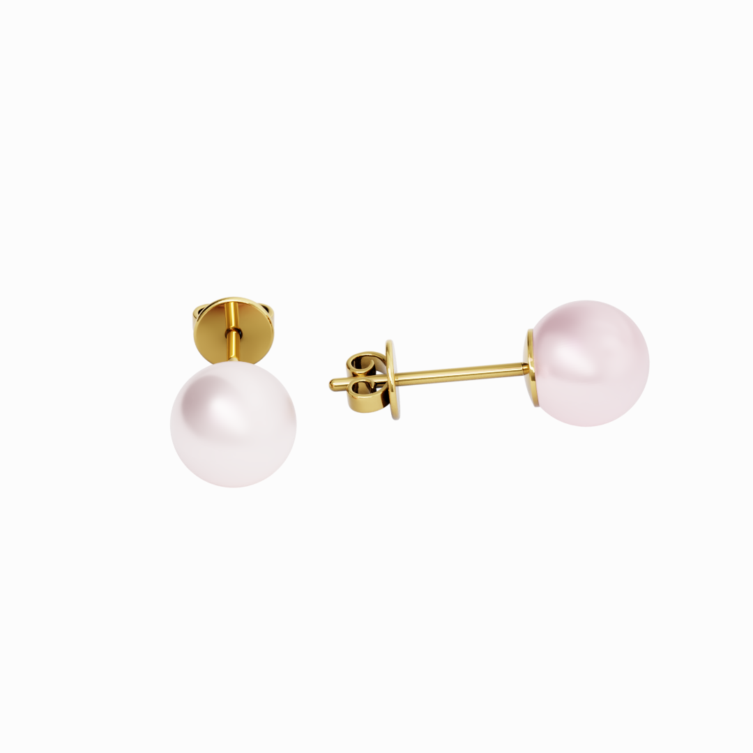 Brinco Shin Pérola de 8mm em Ouro 18K