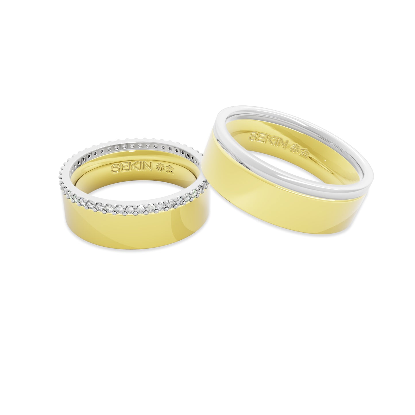 Aliança Tokyo Ouro 18k de 6.5mm com Diamantes