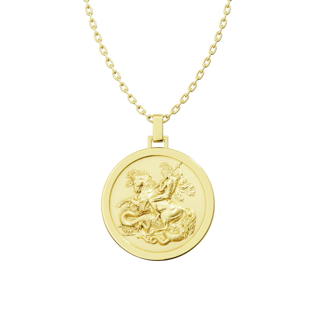 Pingente Medalha em Ouro 18K de São Jorge