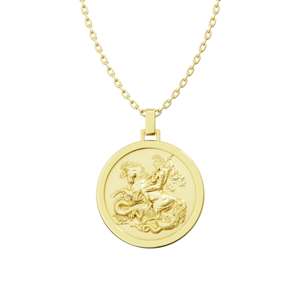 Pingente Medalha em Ouro 18K de São Jorge