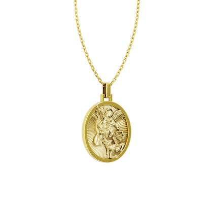 Pingente Medalha Ouro 18K de São Miguel Arcanjo