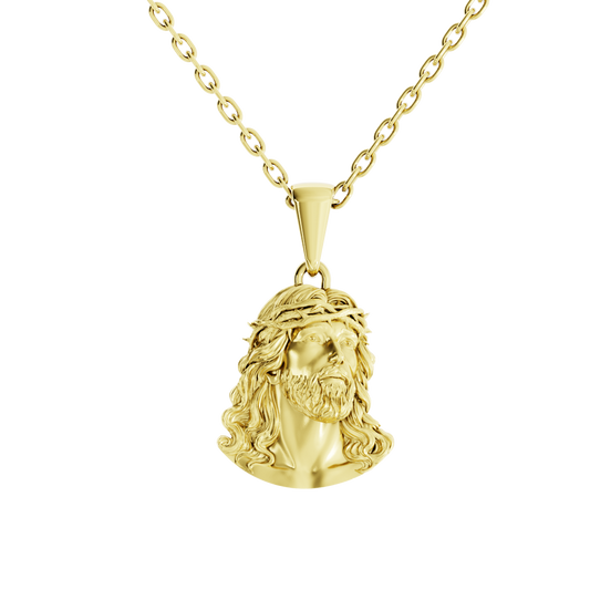 Pingente Face de Cristo em Ouro 18K
