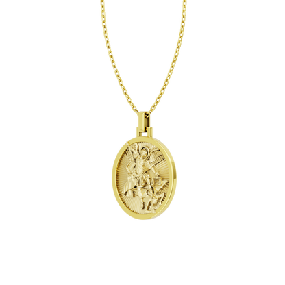 Pingente Medalha Ouro 18K de São Miguel Arcanjo