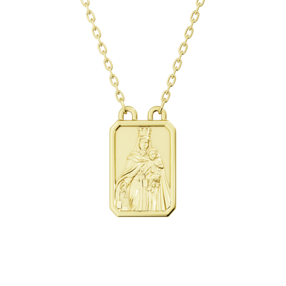 Escapulário Ouro 18K Sagrado Coração de Jesus e Nossa Senhora do Carmo