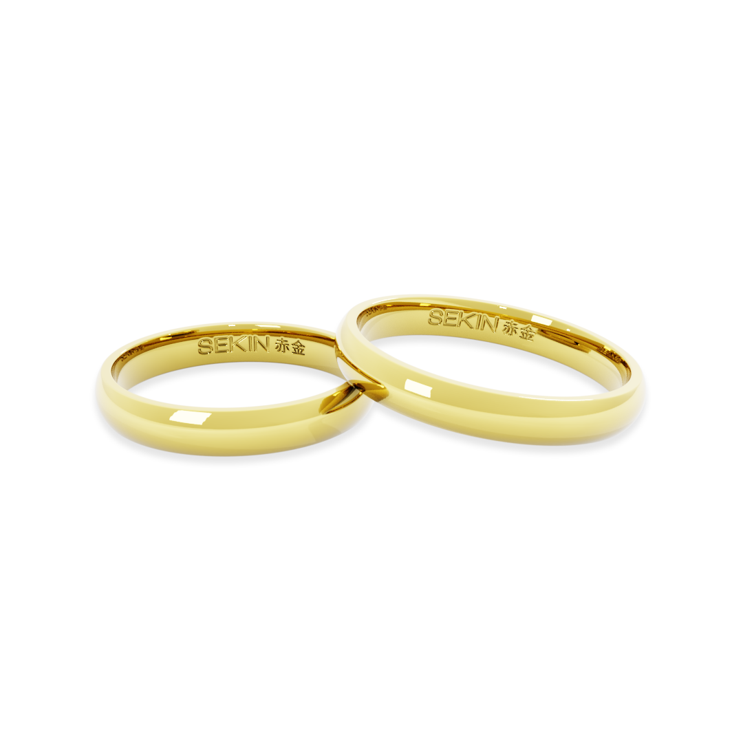 Aliança Otsu em Ouro 18k de 3mm