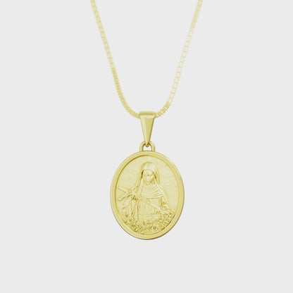 Pingente Medalha em Ouro 18K de Santa Rita de Cássia