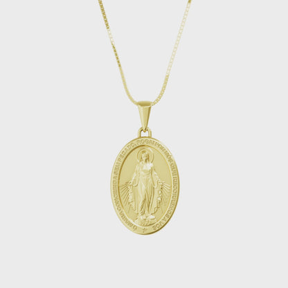 Pingente Medalha de Nossa Senhora das Graça em Ouro 18K