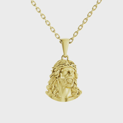 Pingente Face de Cristo em Ouro 18K