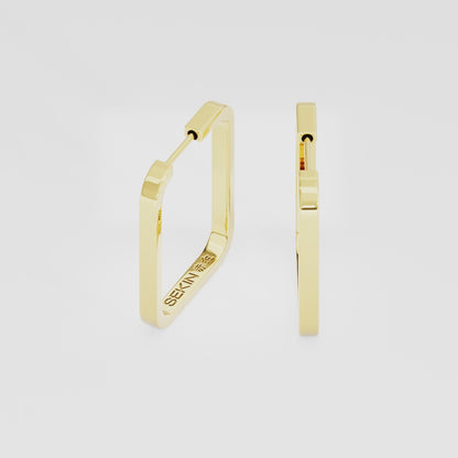 Brinco Fupu retangular em Ouro 18k