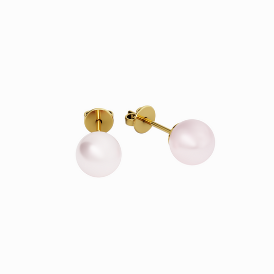 Brinco Shin Pérola de 8mm em Ouro 18K