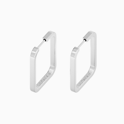 Brinco Fupu retangular em Prata 925