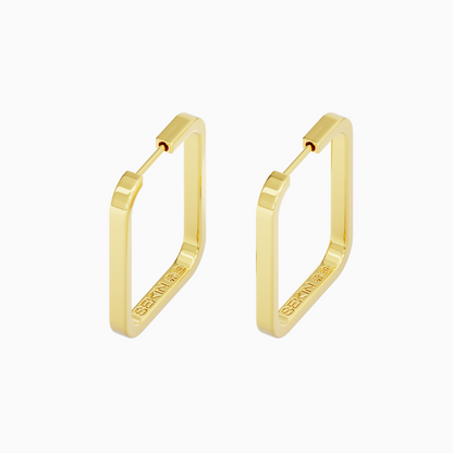 Brinco Fupu retangular em Ouro 18k