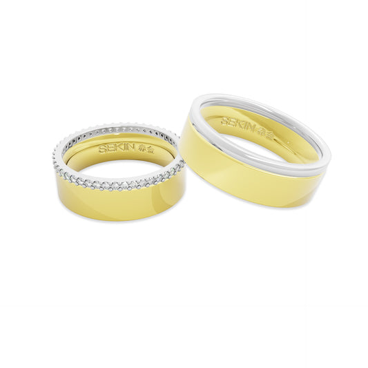 Aliança Tokyo Ouro 18k de 6.5mm com Diamantes
